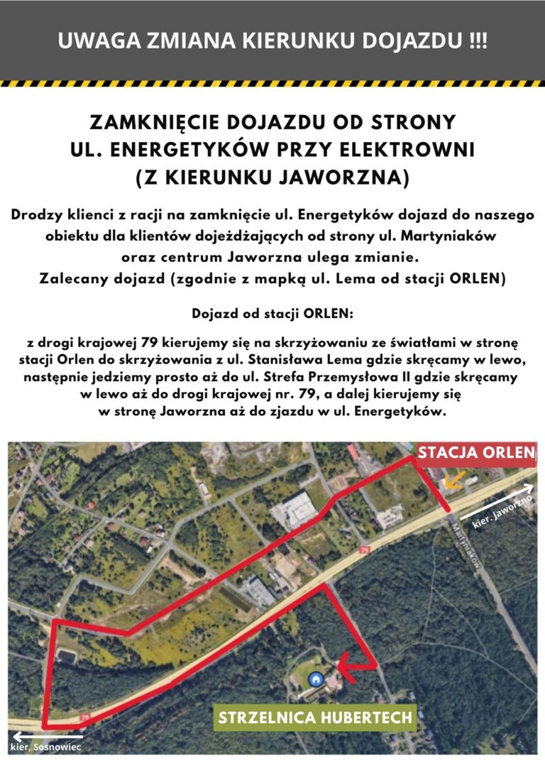 Mapa dojazdu na Strzelnice Hubertech